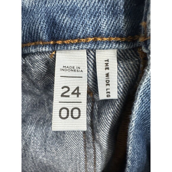 Loft Wide Leg Jeans 24/00 Blue High Rise Denim Stretch Measures 28 x 29 - Picture 6 of 9